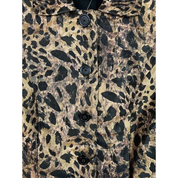 Chico's 0 Jacket 3/4 Sleeve Animal Jacquard Nonie Chocolate NWT - Picture 2 of 11